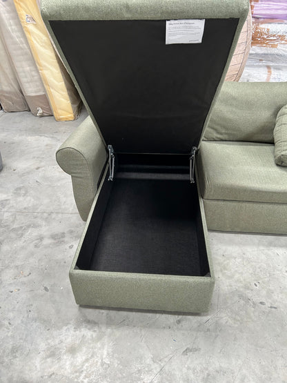 John Lewis Sansa Splayed Arm Sofa Bed with Storage Brushed Tweed Green