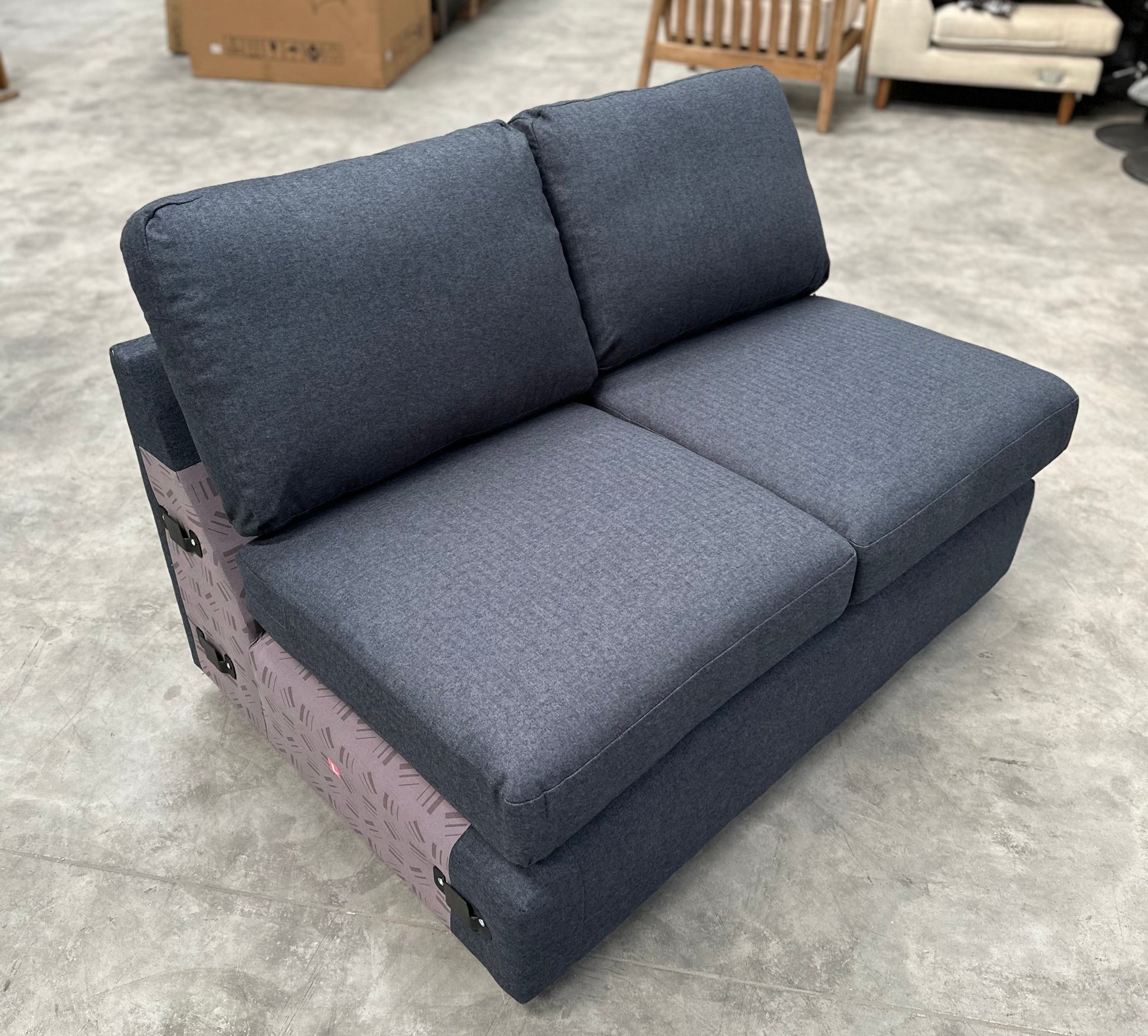 John Lewis Oliver Small Armless Soft Brusehd Tweed Navy Band A