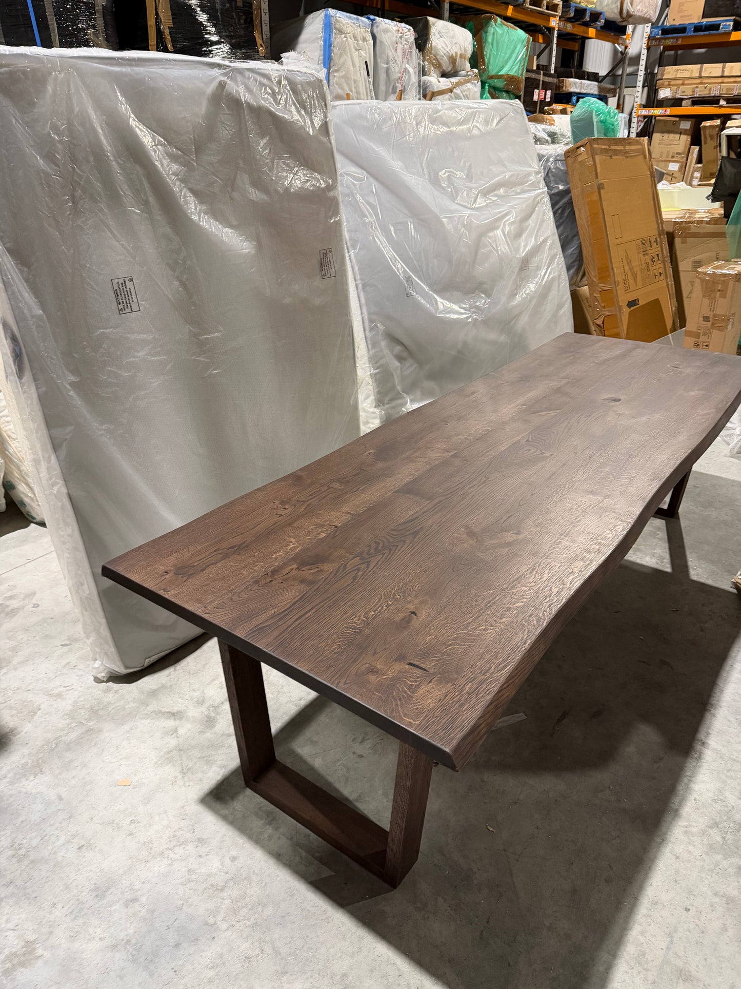 John Lewis Albury Dining Table Natural Edge Solid Oak Dark Oil 280 x 100