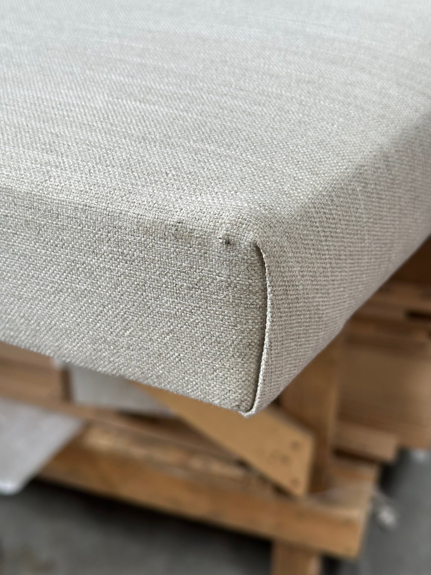 John Lewis Grace Full Depth Upholstered Headboard, Super King Size, Cotton Effect Beige