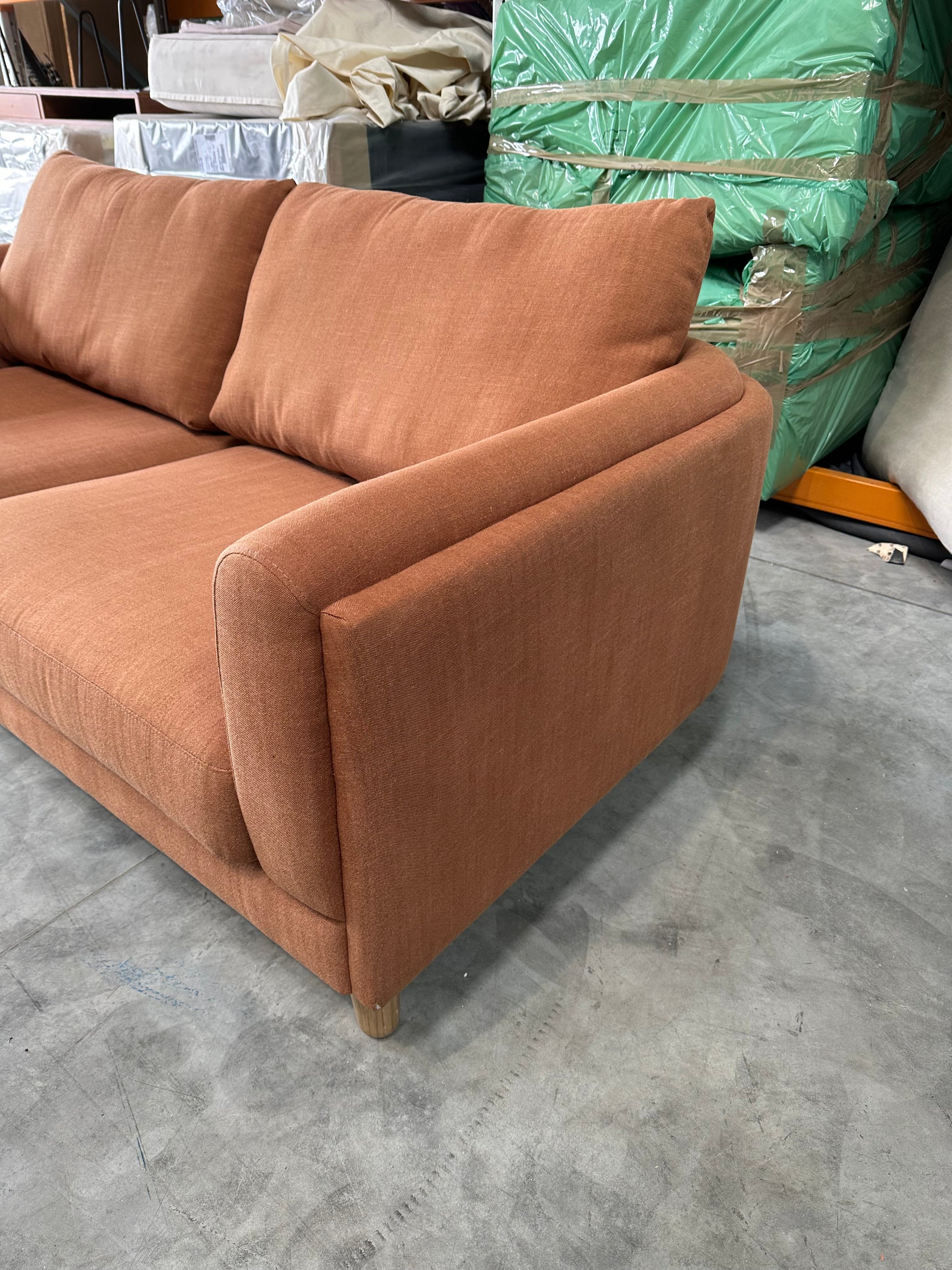John Lewis Harbour Large 3 Seater Sofa in Relaxed Linen Blend Butterscotch