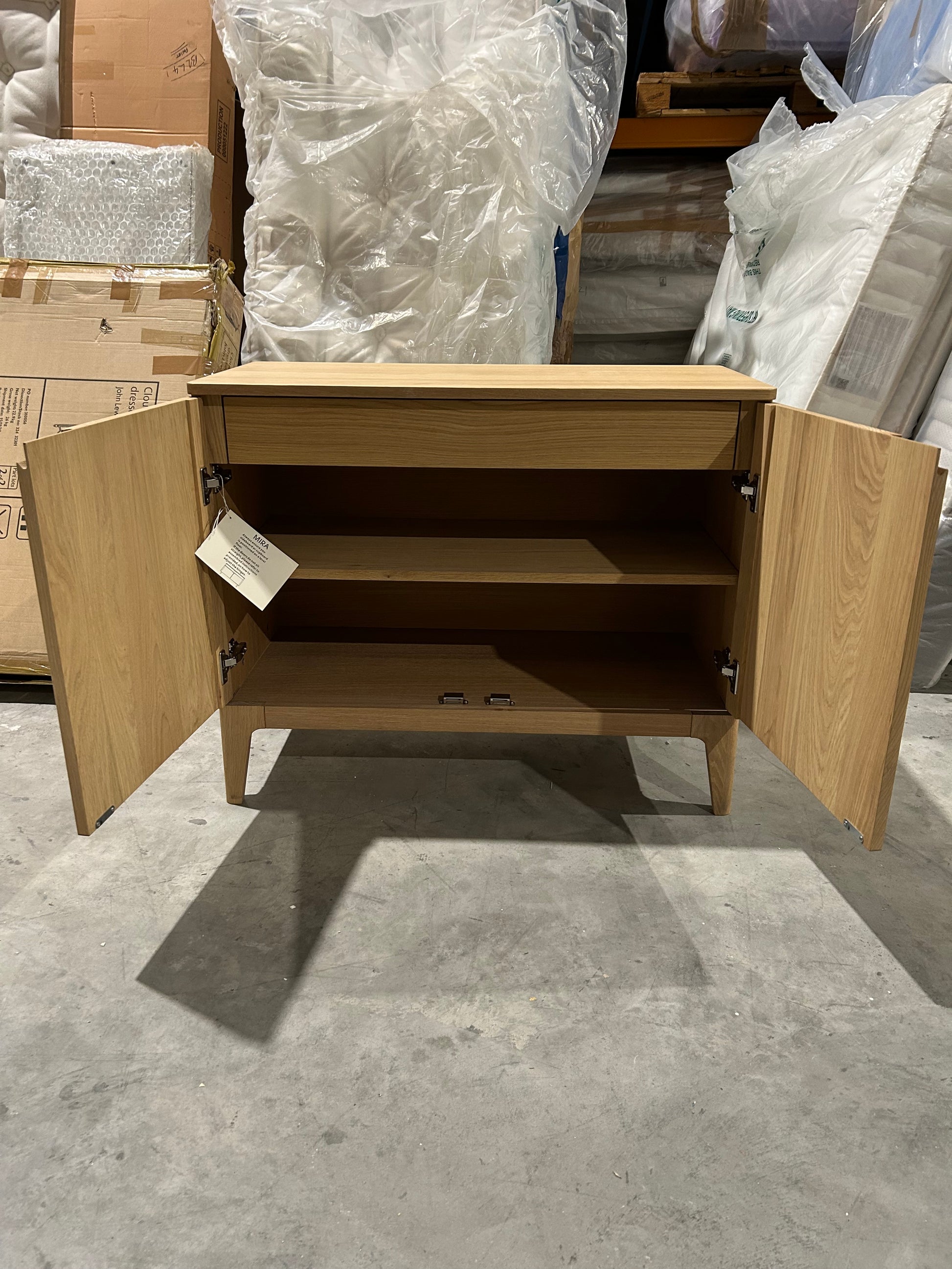 John Lewis Mira II 1 Drawer Small Sideboard, Oak