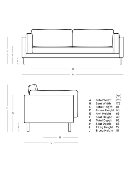 John Lewis Swoon Munich Large 3 Seater Sofa, Dark Leg, Ink Velvet