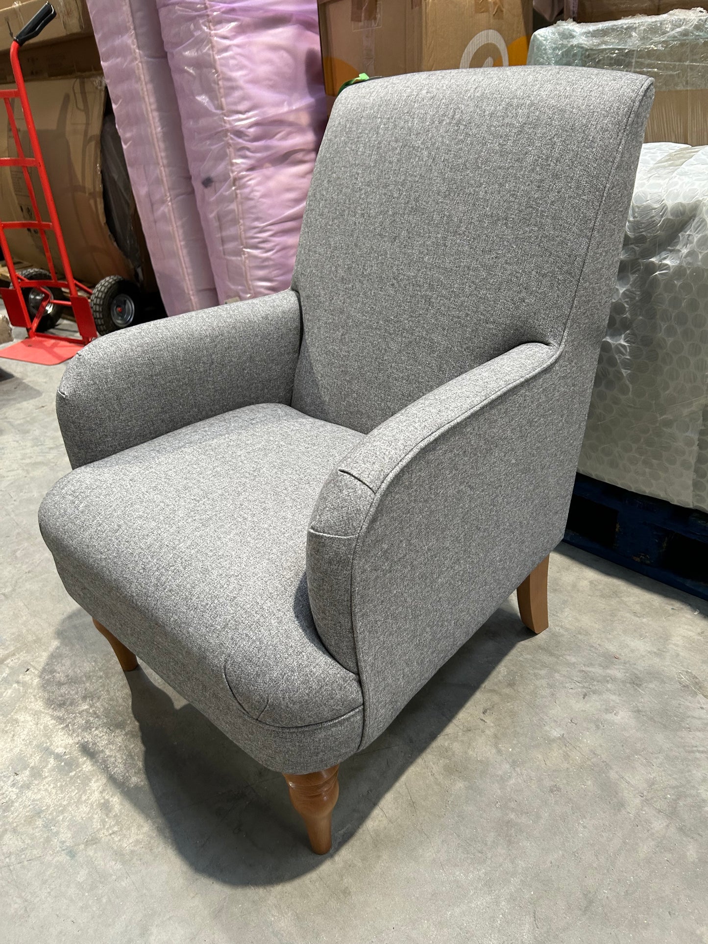 John Lewis Sterling Armchair Soft Tweed Grey