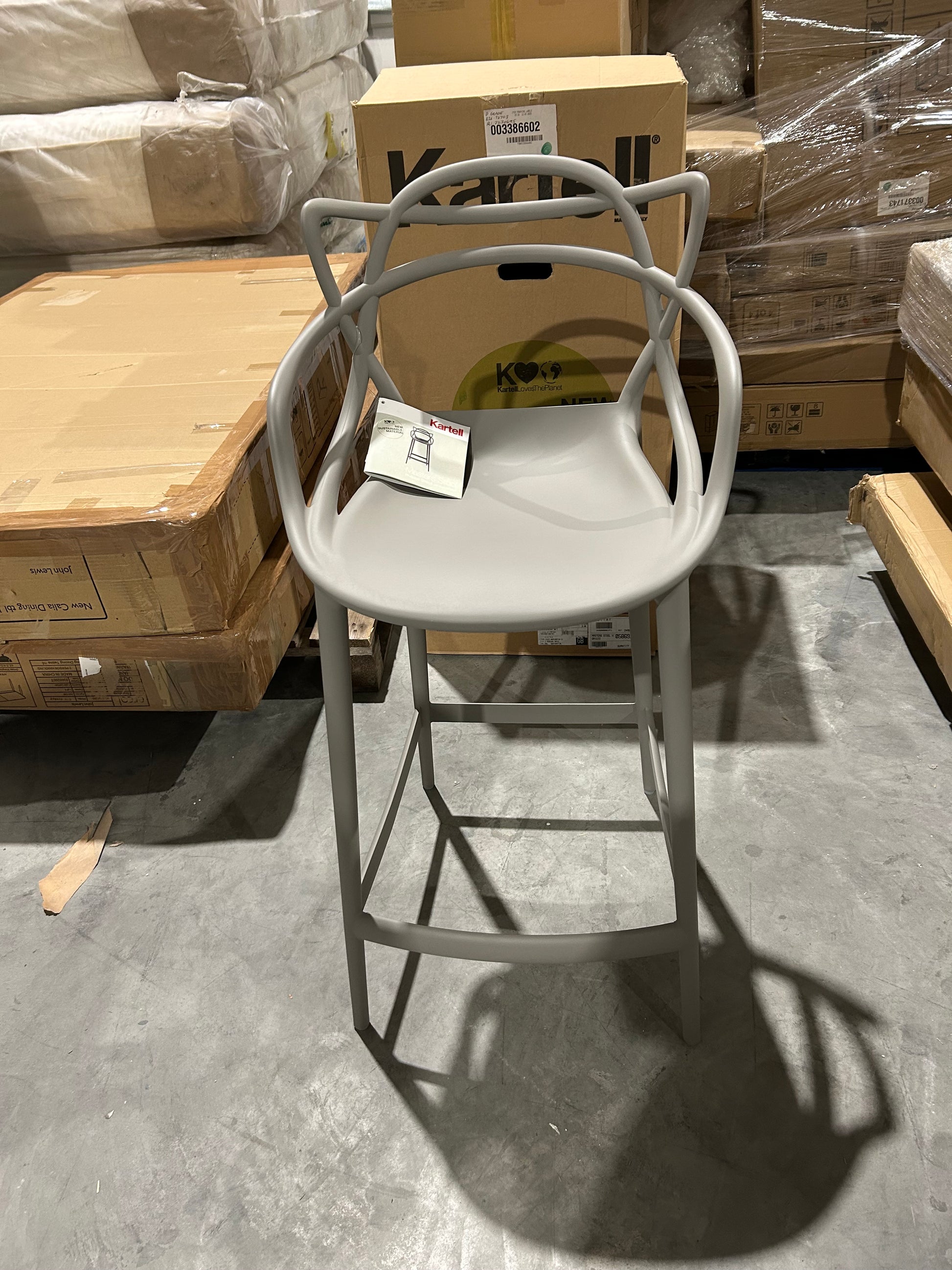 Kartell Philippe Starck for Kartell Masters Bar Stool, Grey