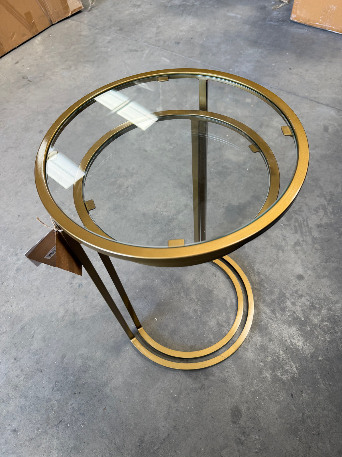 nkuku Nakuru Round Nesting Side Tables, Set of 2, Brass