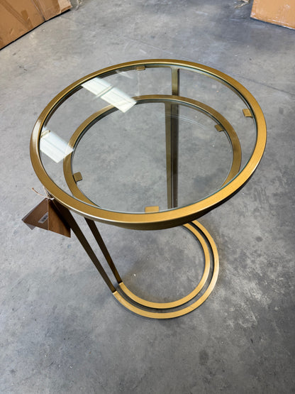 nkuku Nakuru Round Nesting Side Tables, Set of 2, Brass