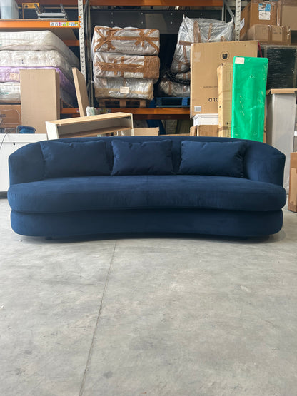 John Lewis Lozenge Large 3 Seater Sofa Easy Clean Plush Velvet Navy