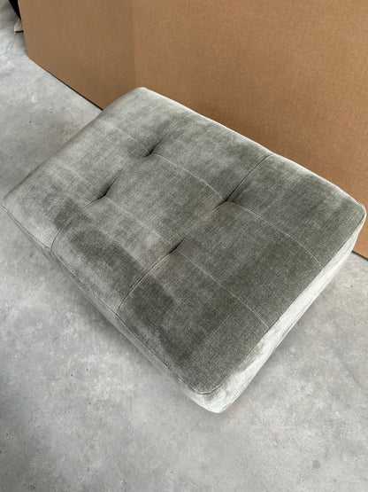 John Lewis Draper II Footstool Plush Chenille Moss Green