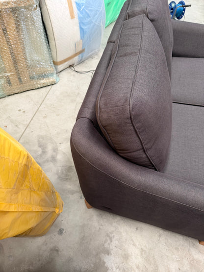 G Plan Vintage 68 RHF Small 2 Seater Sofa Single Footrest Aquaclean Grey