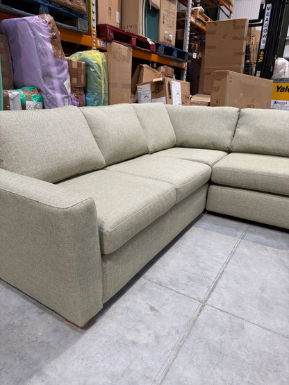 John Lewis Oliver Corner Sofa Light Leg Aquaclean Aston Green