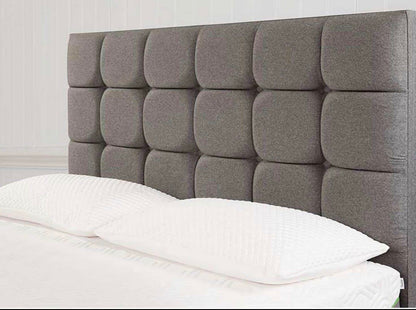 TEMPUR® Holdenby Buttoned Floor Standing Headboard – Tweed Smoke King Size, 180cm