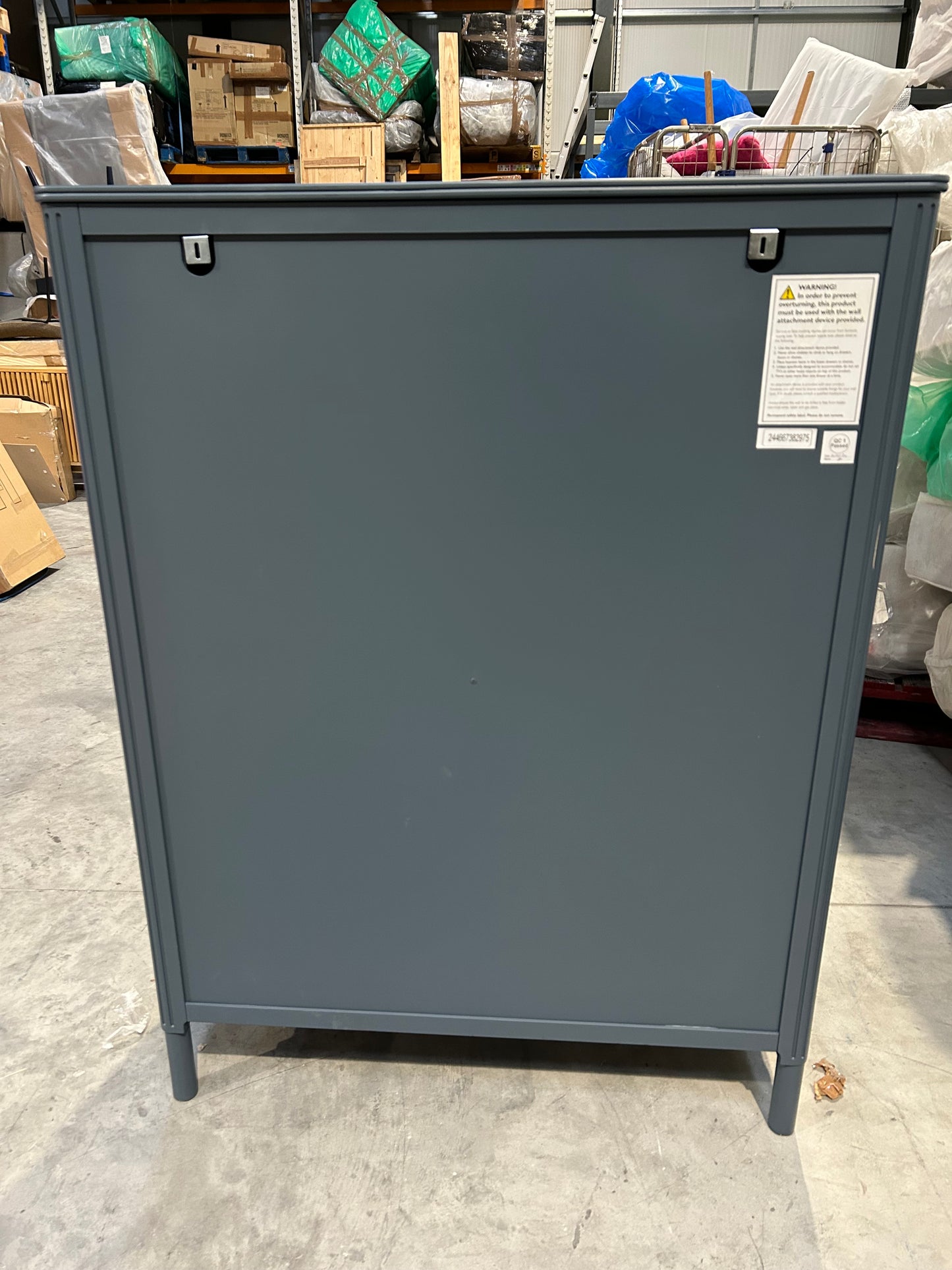 John Lewis Pillar 5 Drawer Chest, Blue