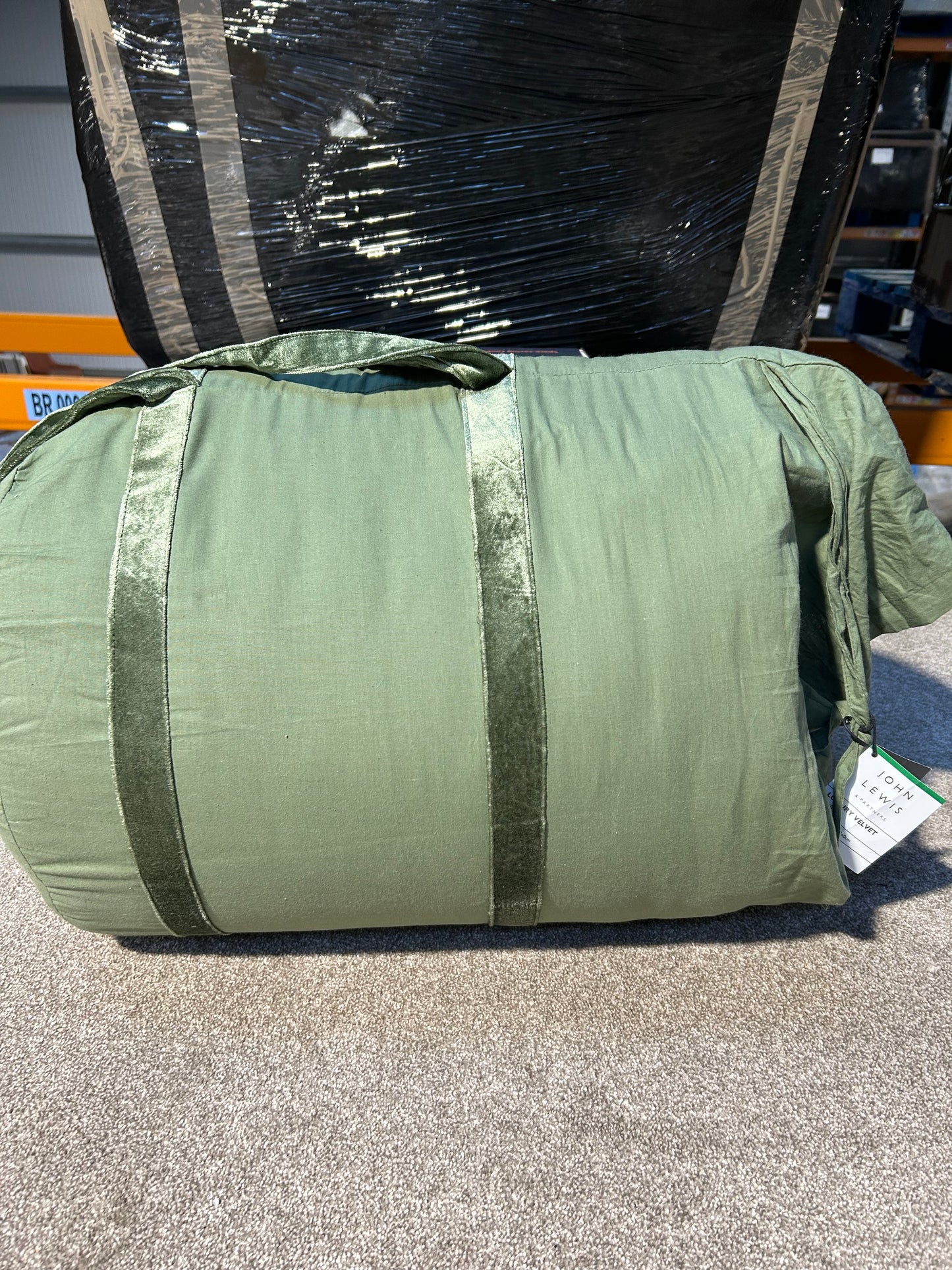 John Lewis Boutique Hotel Velvet Stitch Quilted Bedspread, Green, L260 x W250cm