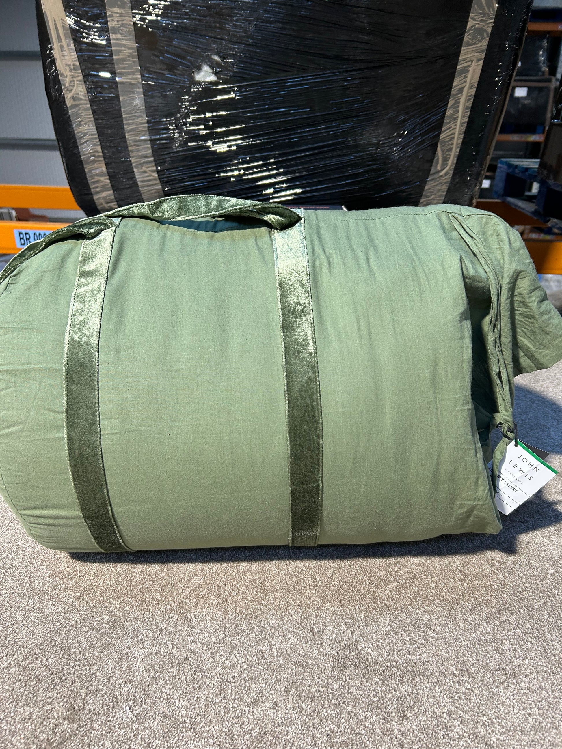 John Lewis Boutique Hotel Velvet Stitch Quilted Bedspread, Green, L260 x W250cm