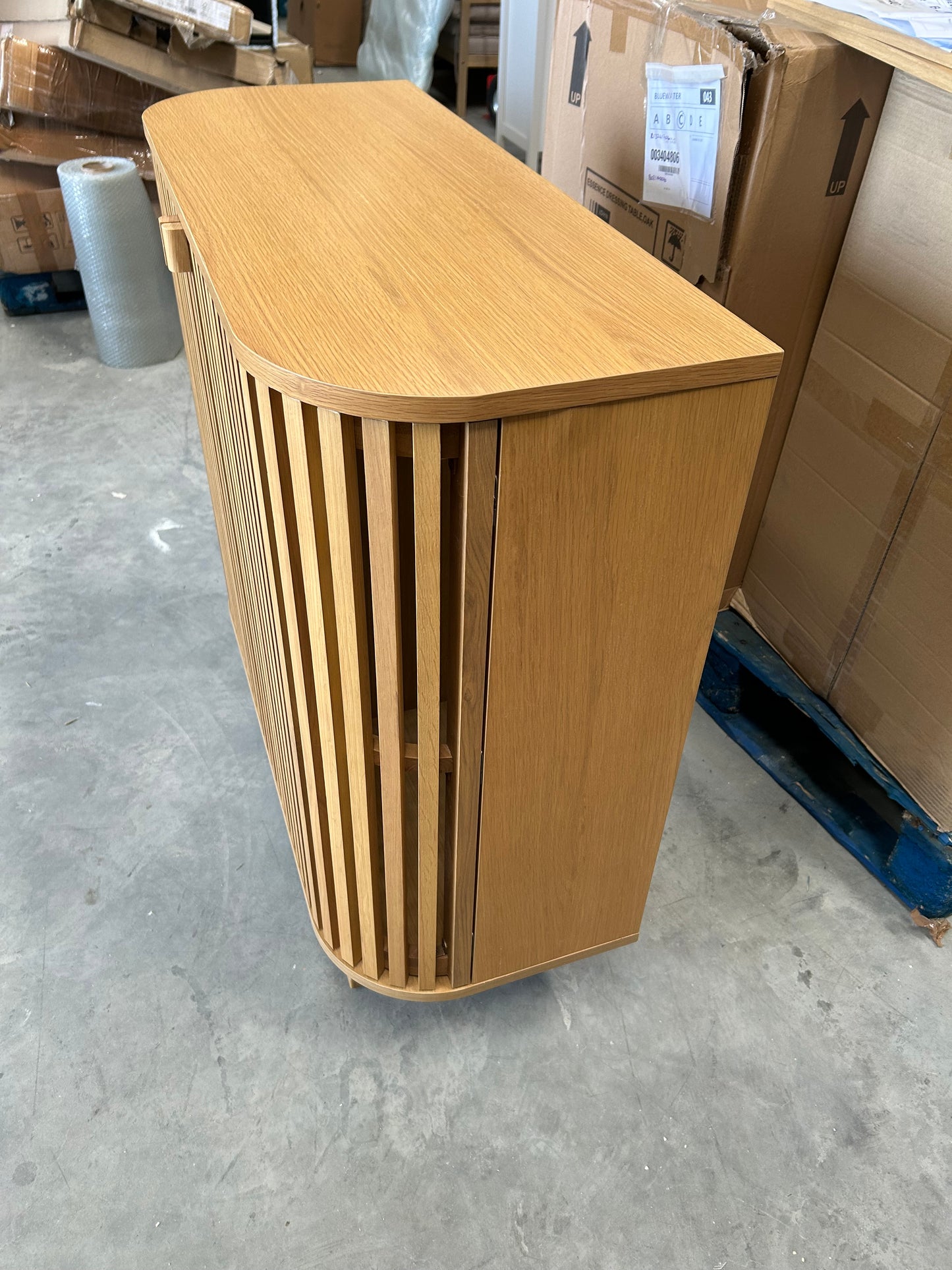 John Lewis Slatted 2 Door Cabinet, Natural