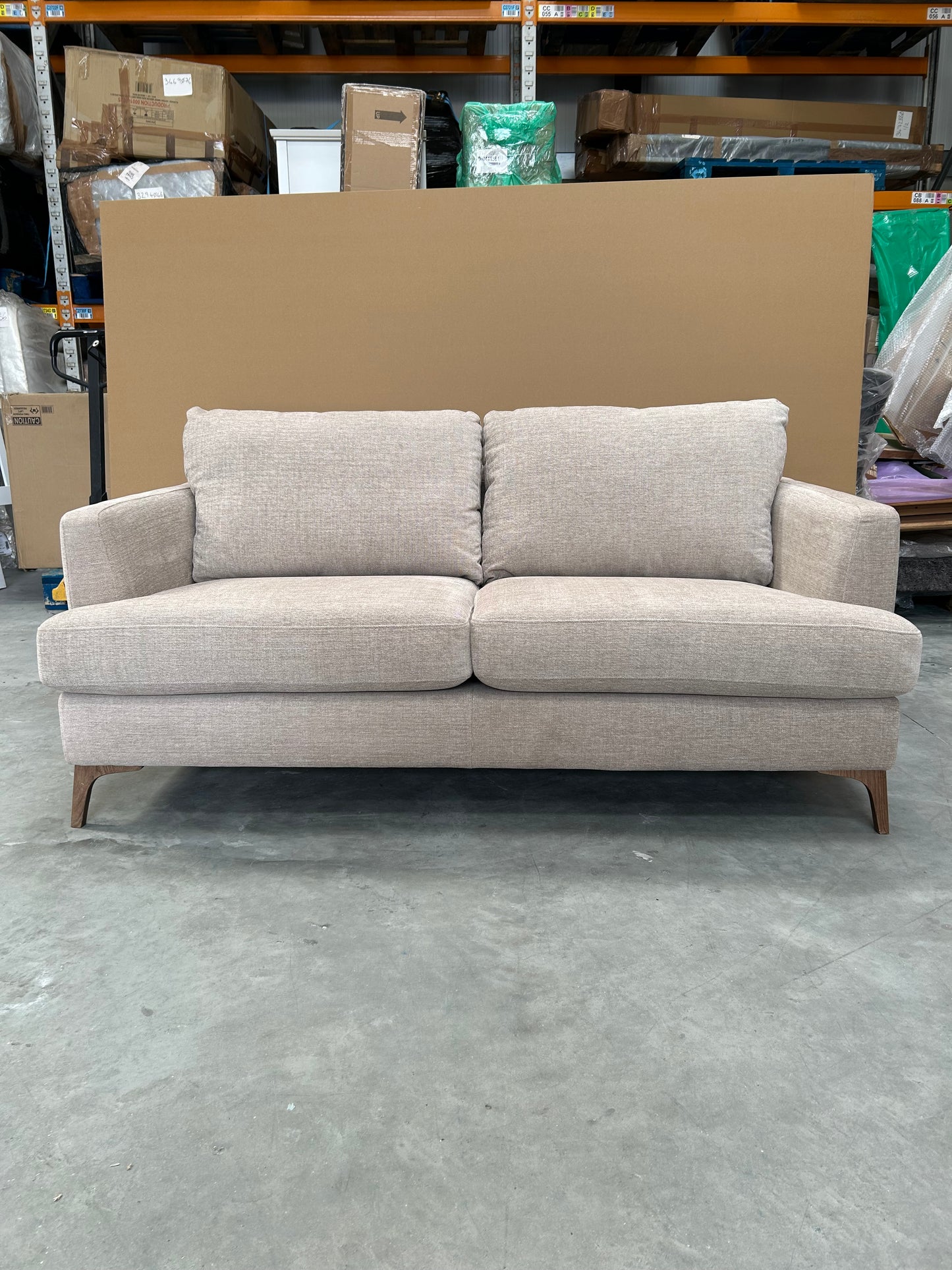 John Lewis Iona Large 3 Seater Sofa, Dark Leg, Easy Clean Chunky Chenille Natural