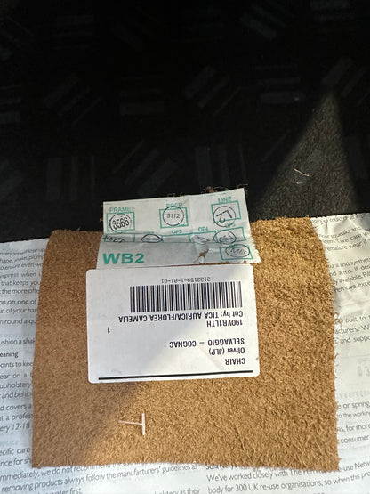 John Lewis Oliver II Leather Armchair Light Leg Selvaggio Congnac