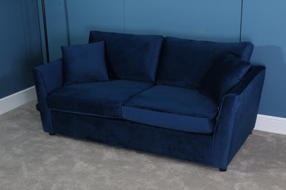 Brook & Wilde 2.5 Seater Sofa Bed in Orla Blue Velvet - Made in UK - Bespoke