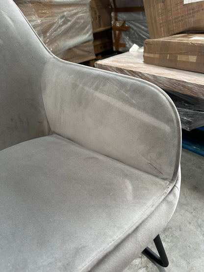 John Lewis Form Accent Chair, Black Metal Leg, Velvet Storm Grey