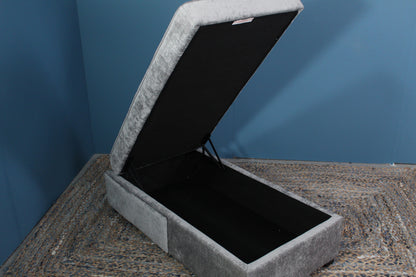 Grey Velvet Storage Foot Stall Bespoke