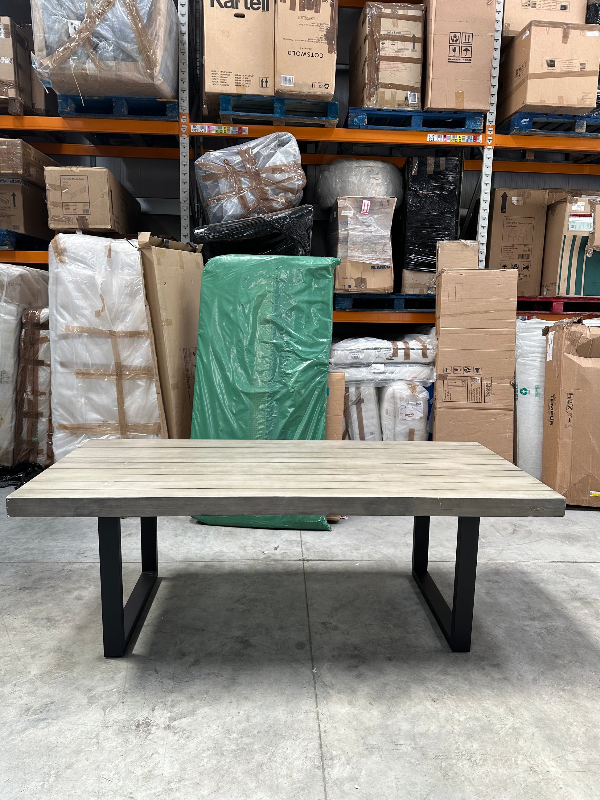 Gallery Direct Taranto 8-Seater Rectangular Acacia Wood Garden Dining Table, Grey