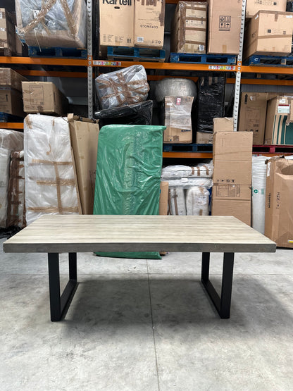 Gallery Direct Taranto 8-Seater Rectangular Acacia Wood Garden Dining Table, Grey