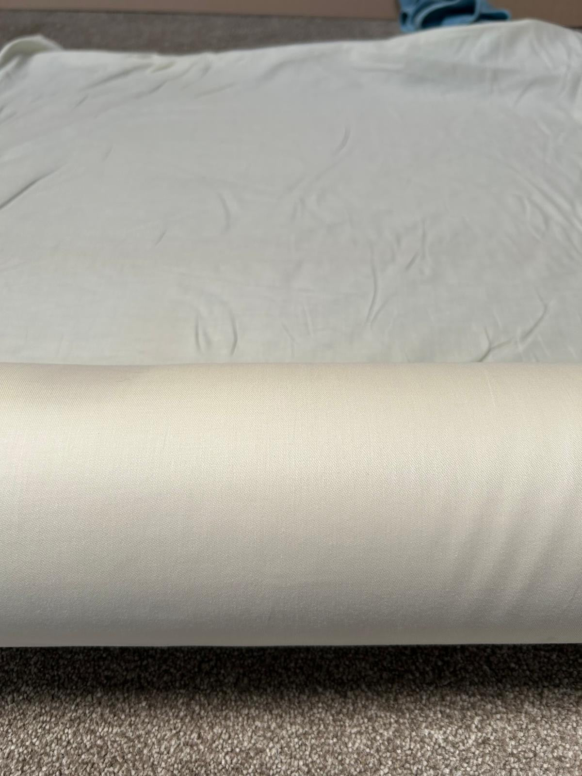 John Lewis Premium Cotton Curtain Lining Fabric, Cream 65 meters left on roll