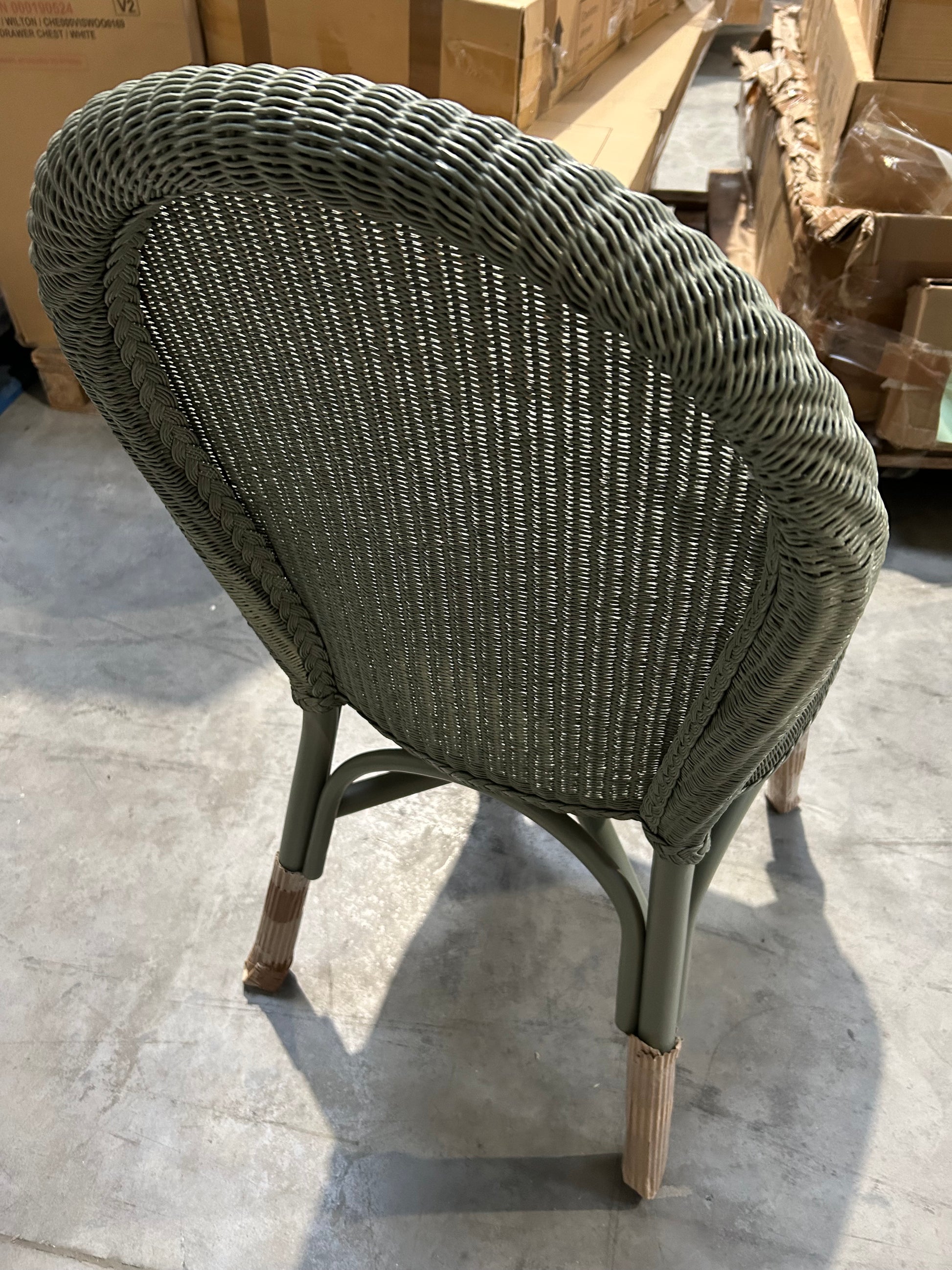 John Lewis Woven Cane Dining Chair Sage Green