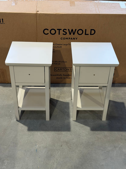 John Lewis Wilton Bedside Tables, Set of 2, Linen