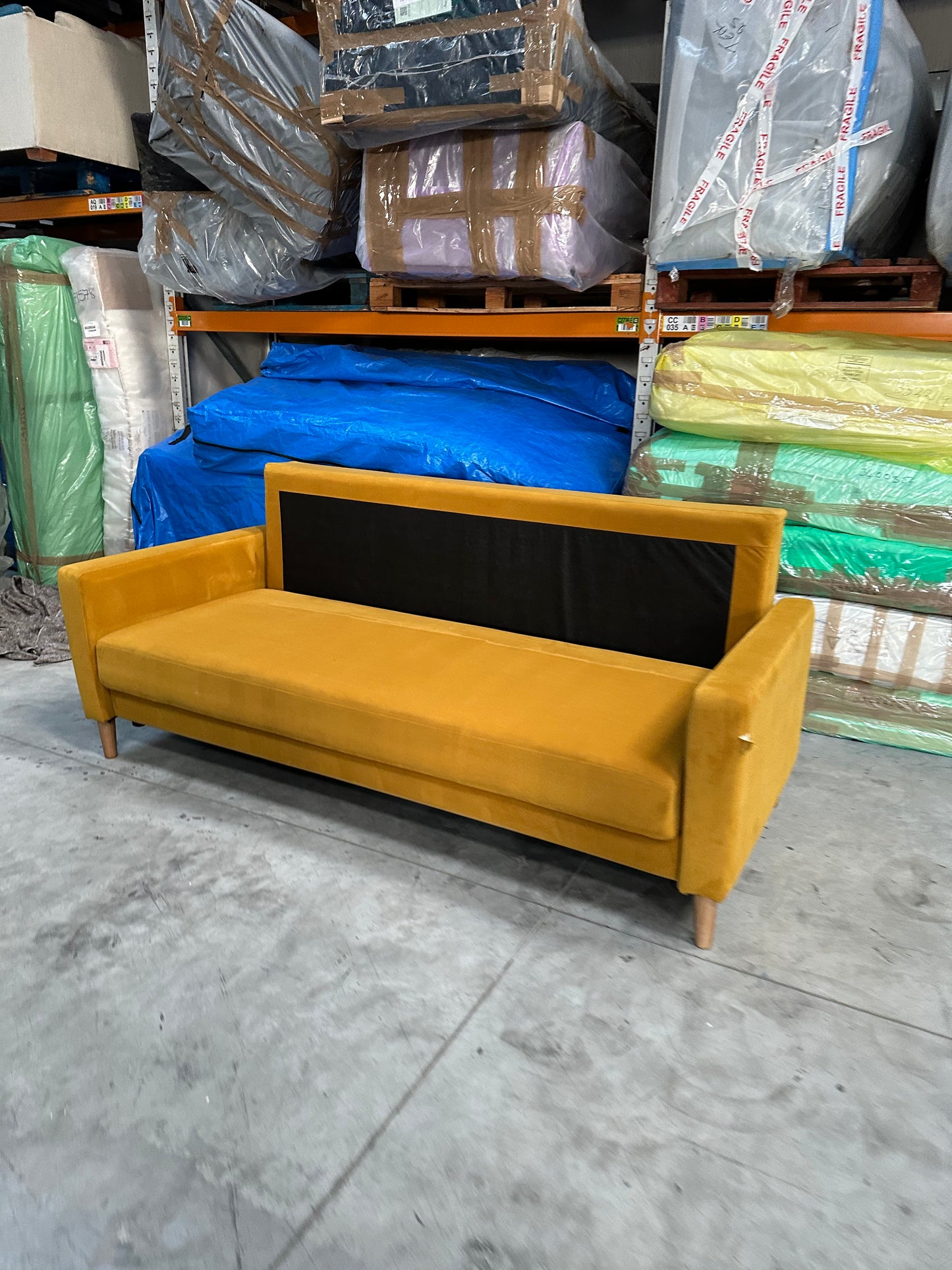 G Plan Vintage The Fifty Four Large 3 Seater Sofa Bed, Plush Turmeric