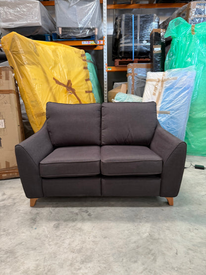 G Plan Vintage 68 RHF Small 2 Seater Sofa Single Footrest Aquaclean Grey