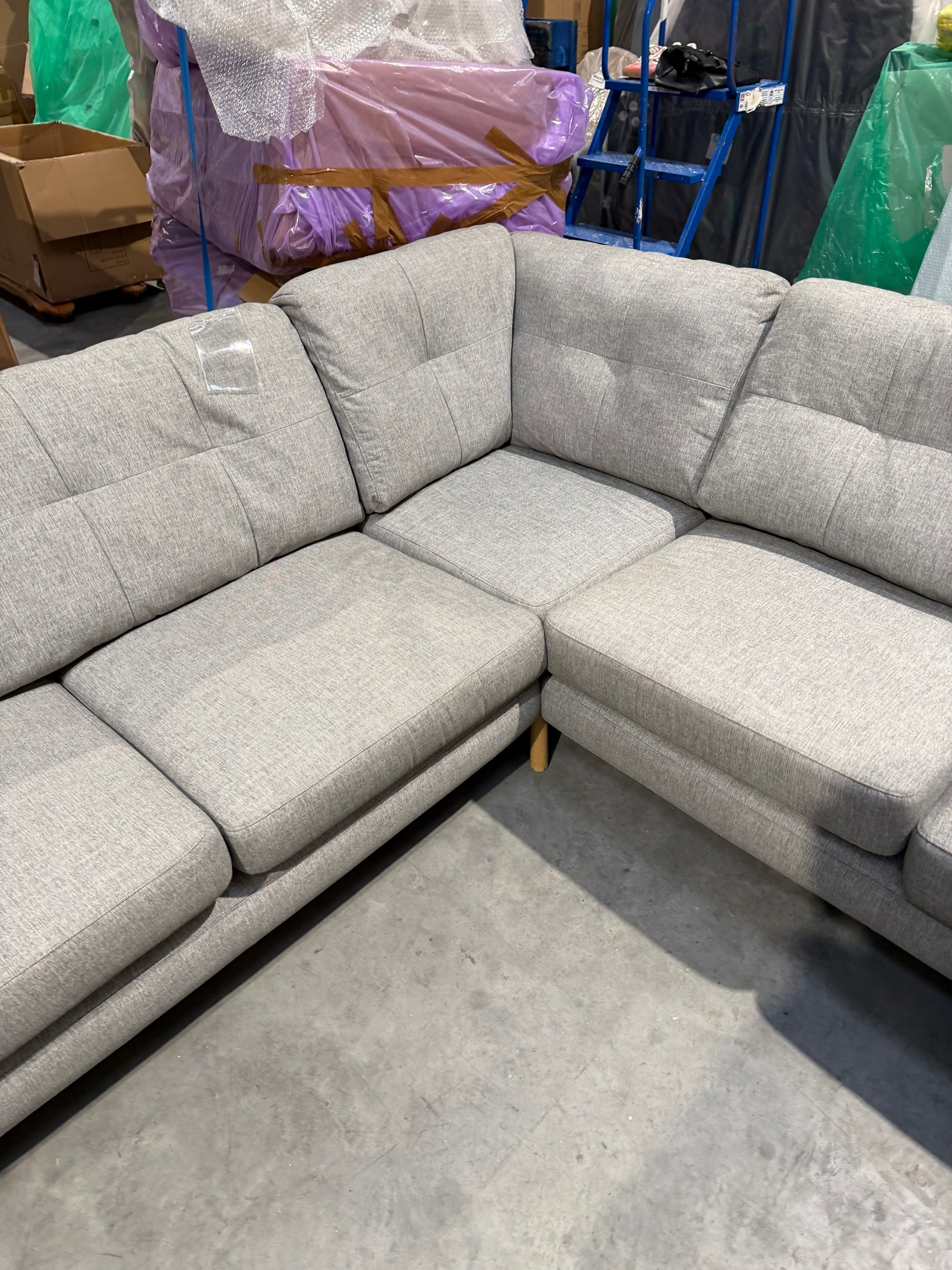 John Lewis Corner Sofa Barbican 5+ Seater Connie Grey