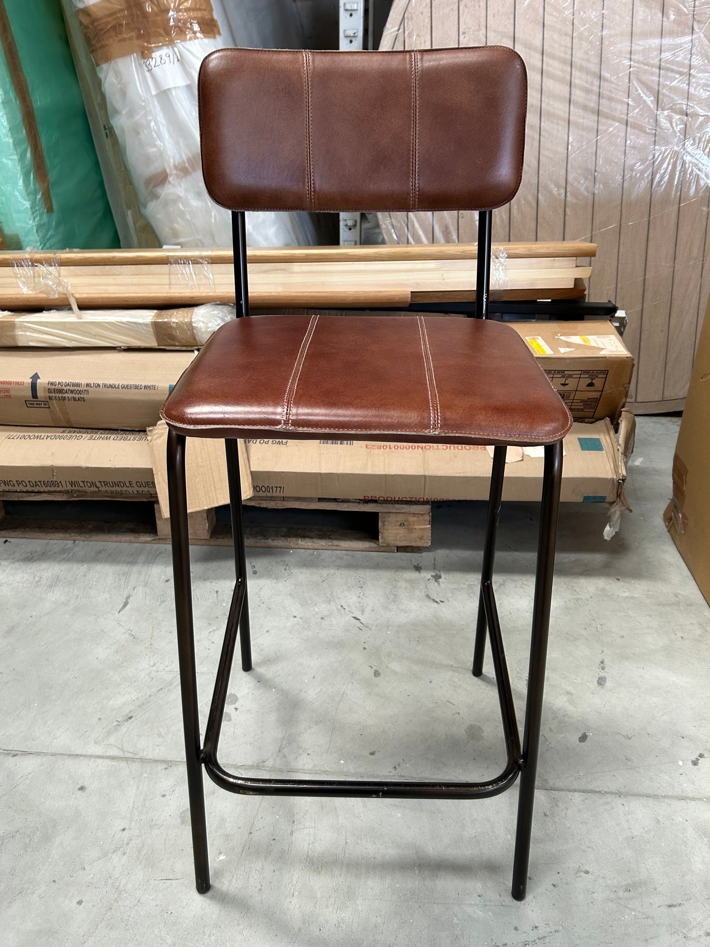 nkuku Ukari Counter Chair Chocolate Brown - LIST