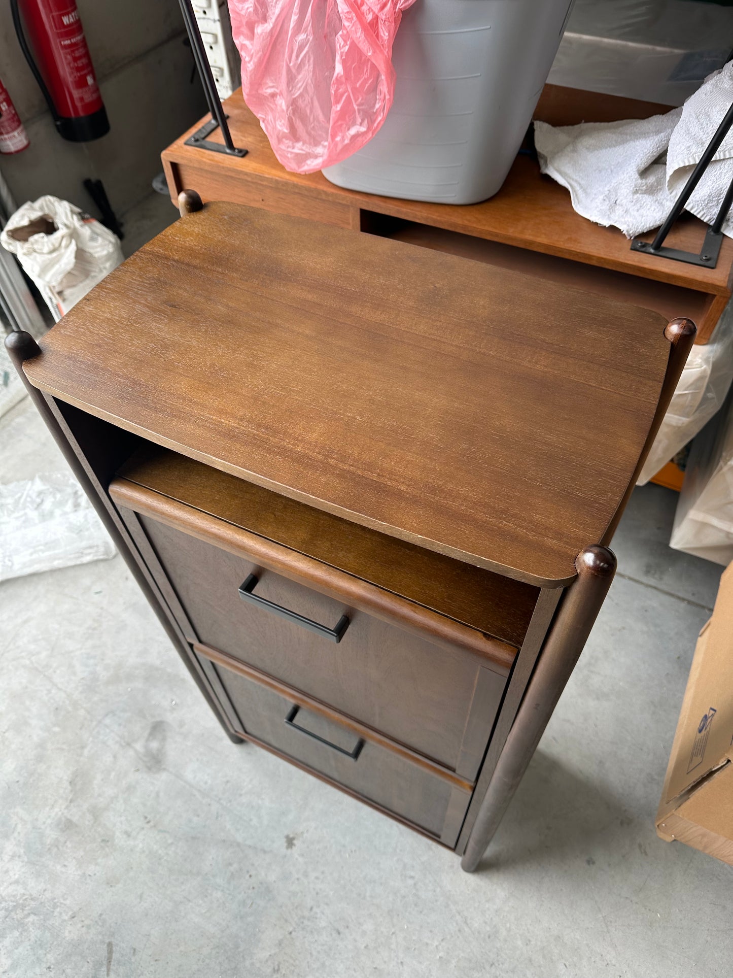 John Lewis Mid Century Shoe Cabinet, 2 Tier, Natural Honey