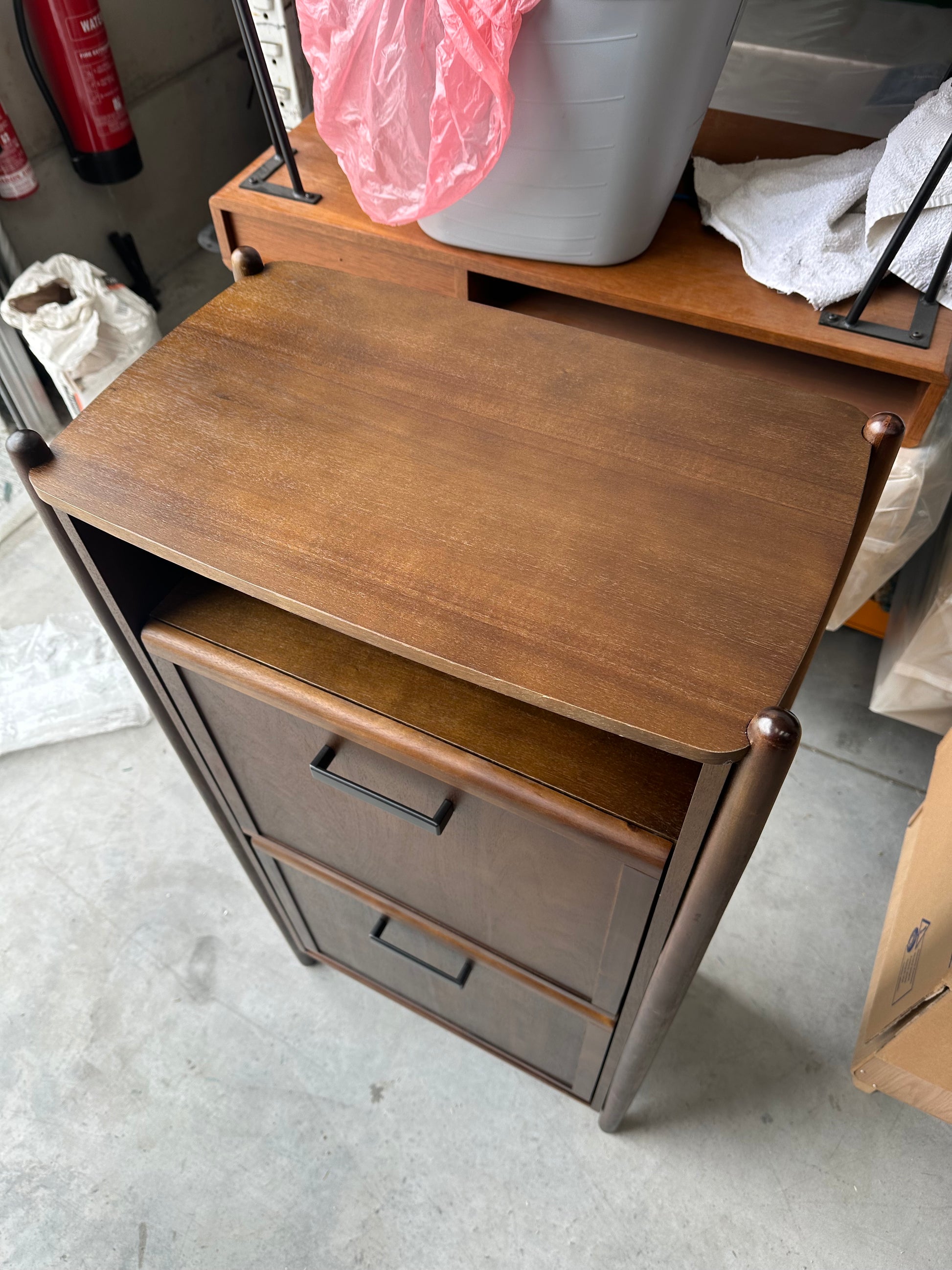 John Lewis Mid Century Shoe Cabinet, 2 Tier, Natural Honey