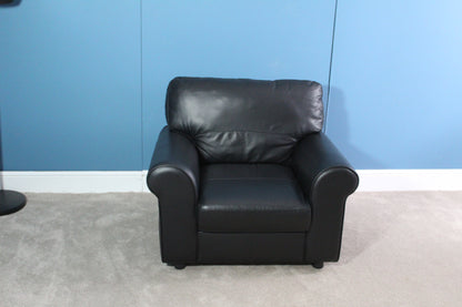 Habitat Salisbury Leather Armchair - Black