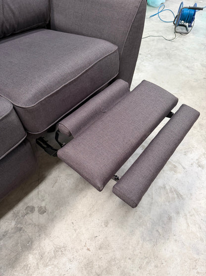 G Plan Vintage 68 RHF Small 2 Seater Sofa Single Footrest Aquaclean Grey