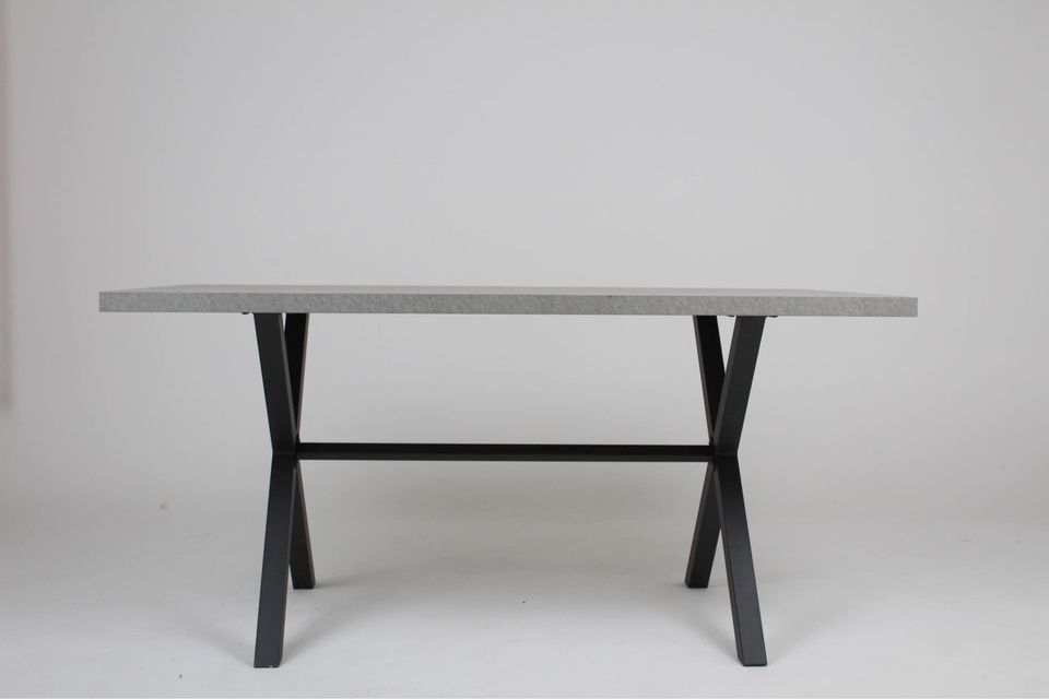 Bespoke Concrete effect dining table on X frame legs