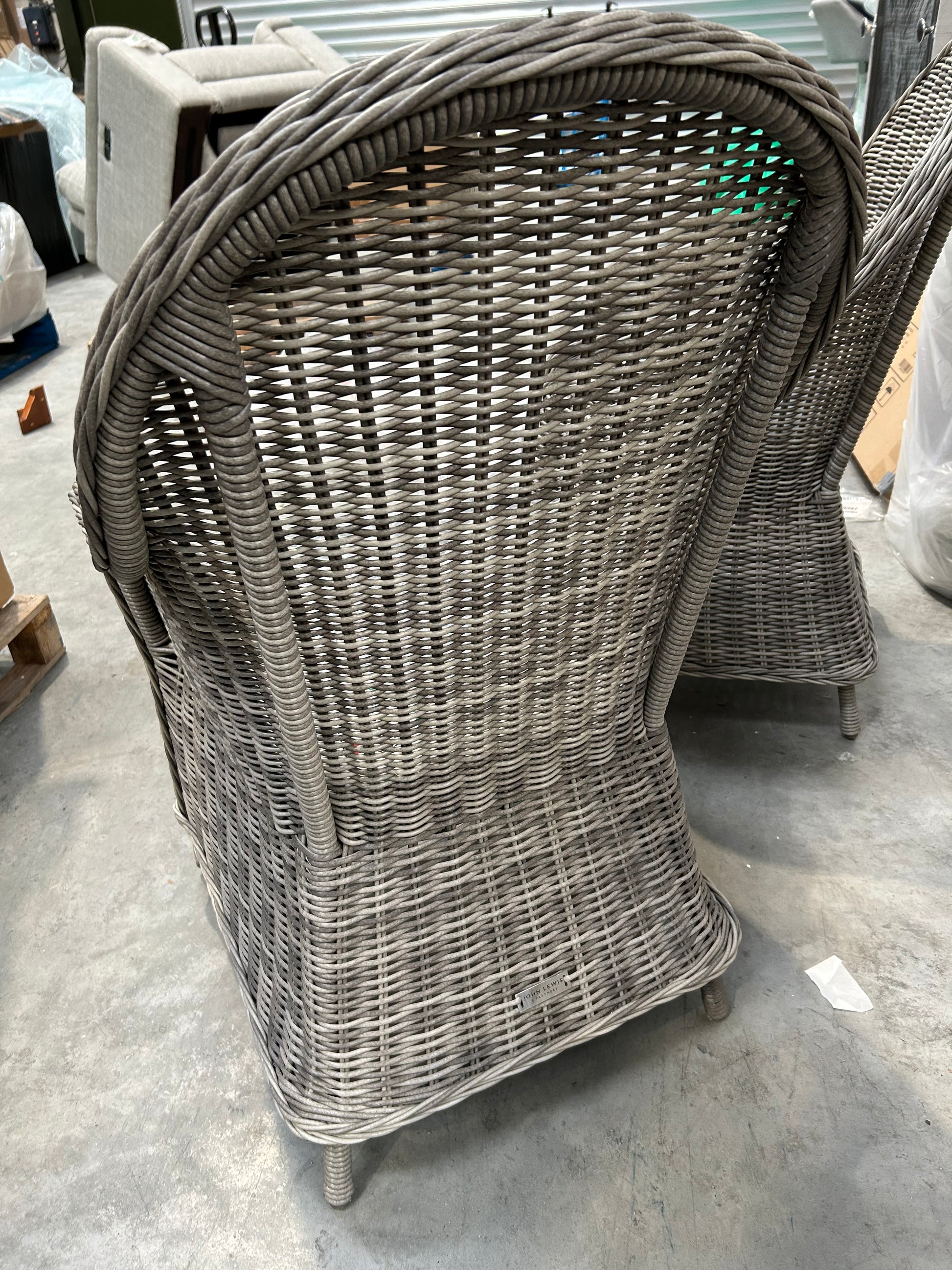 John Lewis Rye Garden Dining Armchairs, Set of 2 Grey