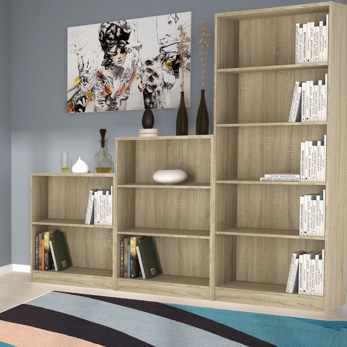 Bookcase 4 Tier Shelf Storage Display Shelving in Sonama Oak