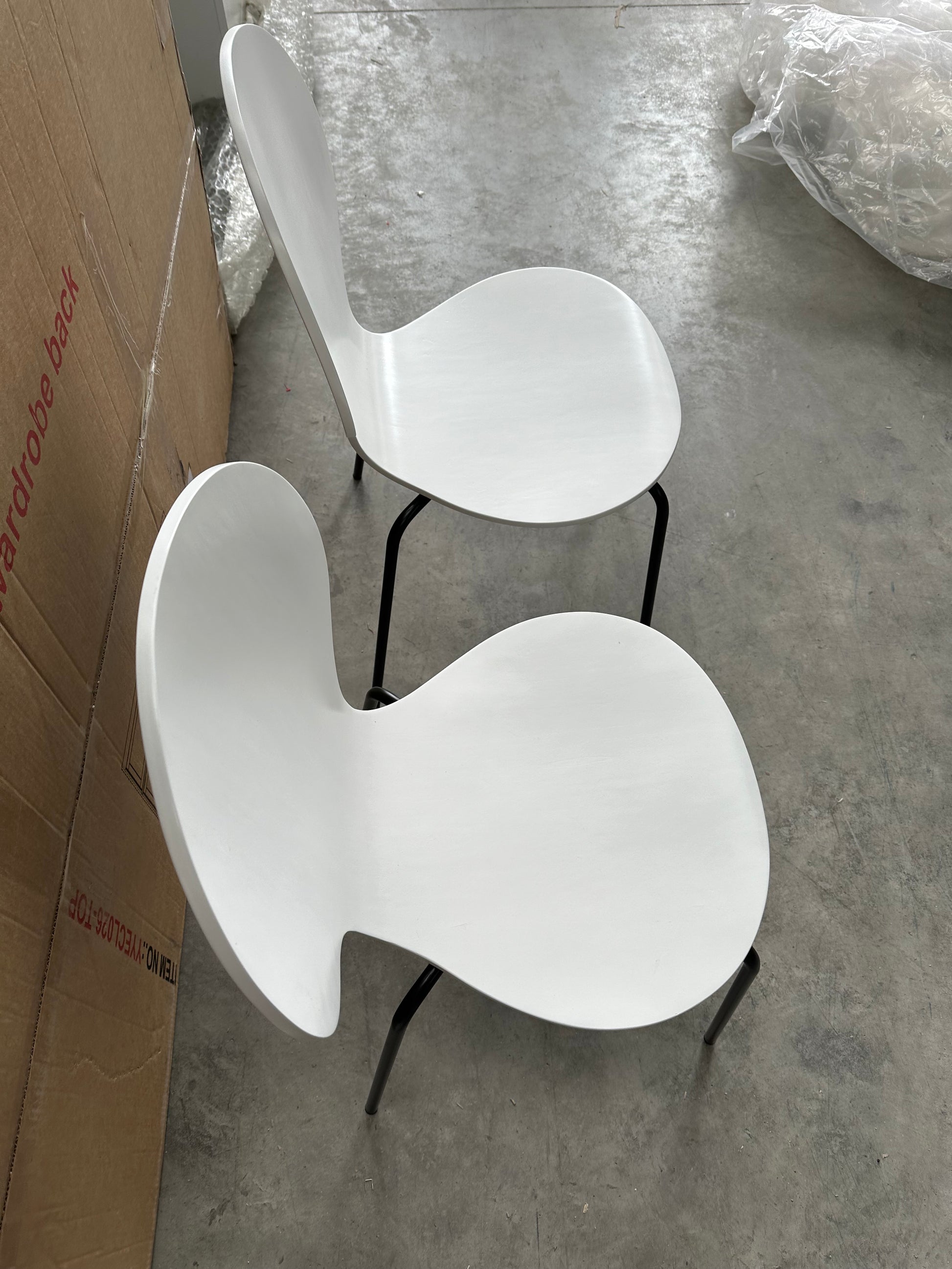 John Lewis Crescent Dining Chairs, White, Set of 4
