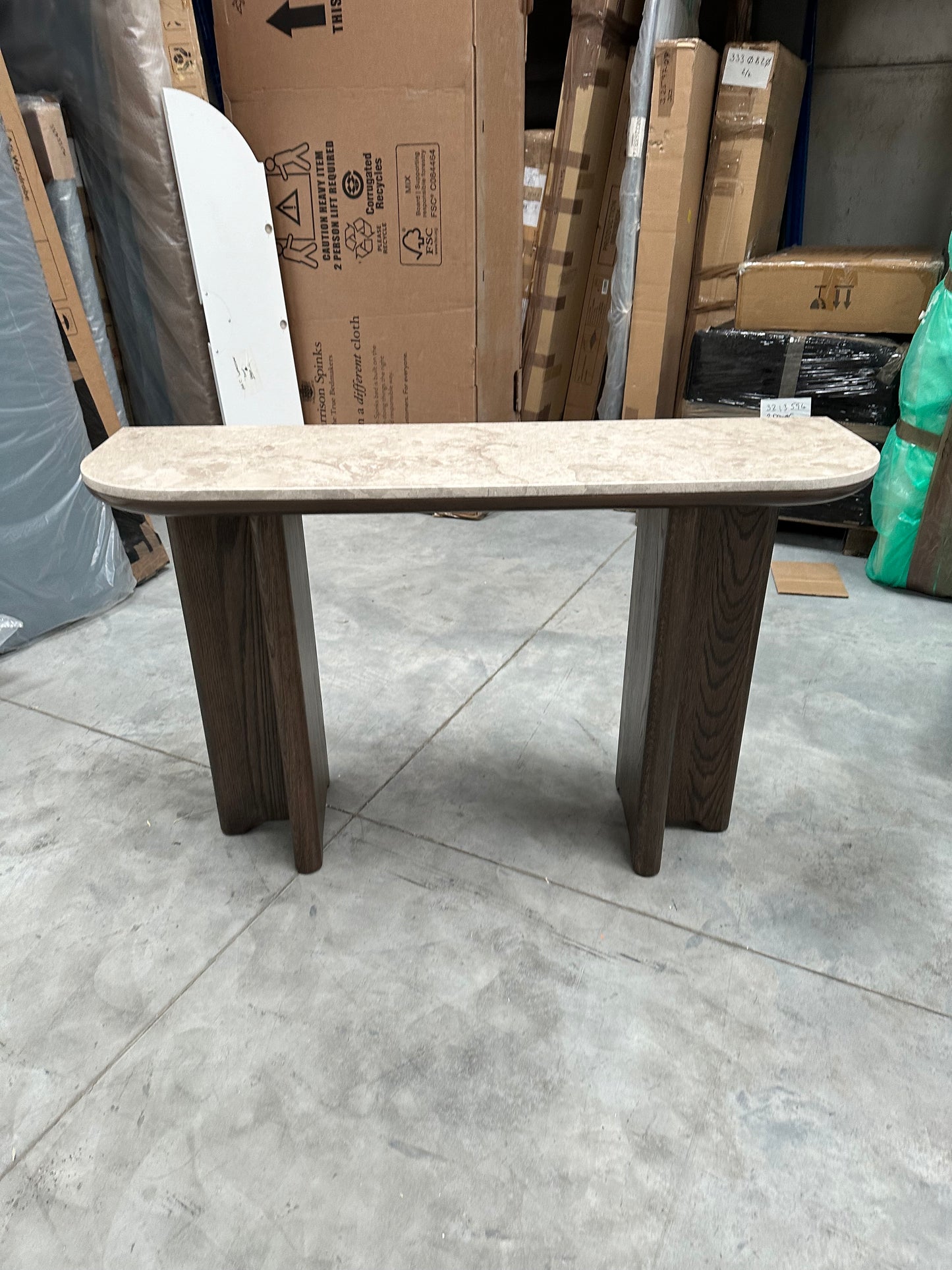 John Lewis Ritz Marble Console Table, Brown