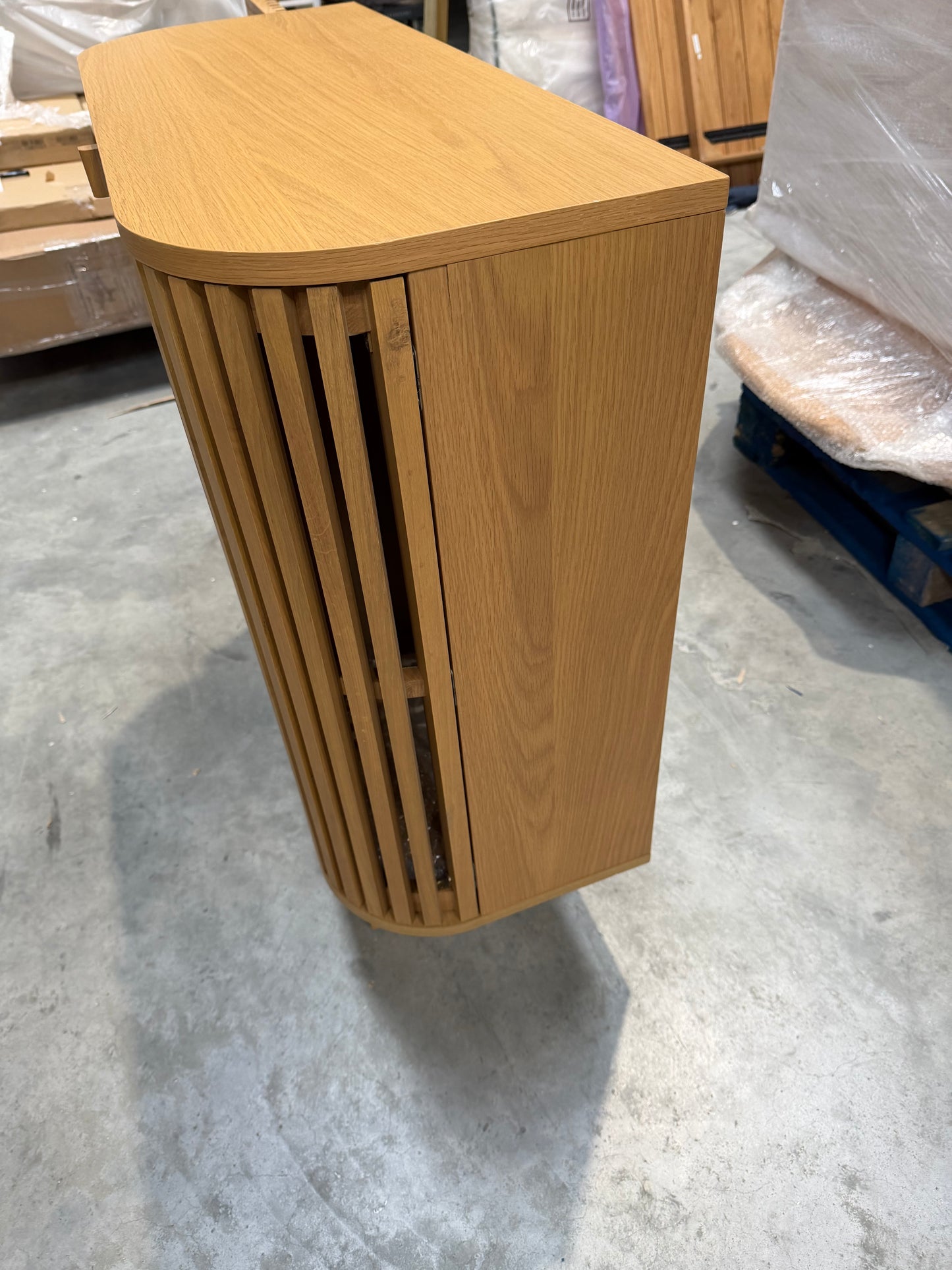 John Lewis Slatted 2 Door Cabinet, Natural