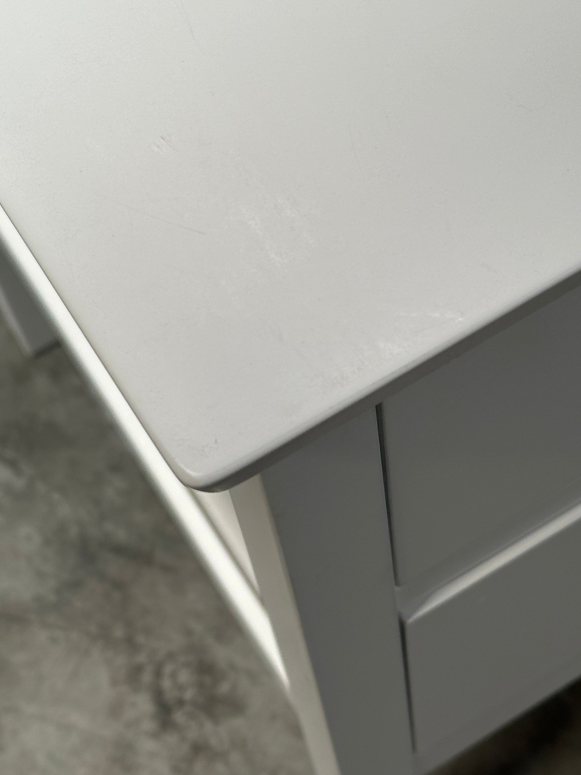 John Lewis White ANYDAY Wilton 2 Drawer Bedside Cabinet