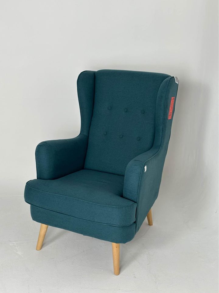 Habitat Callie Fabric Wingback Chair Petrol Blue