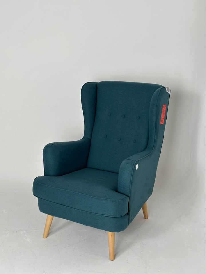 Habitat Callie Fabric Wingback Chair Petrol Blue