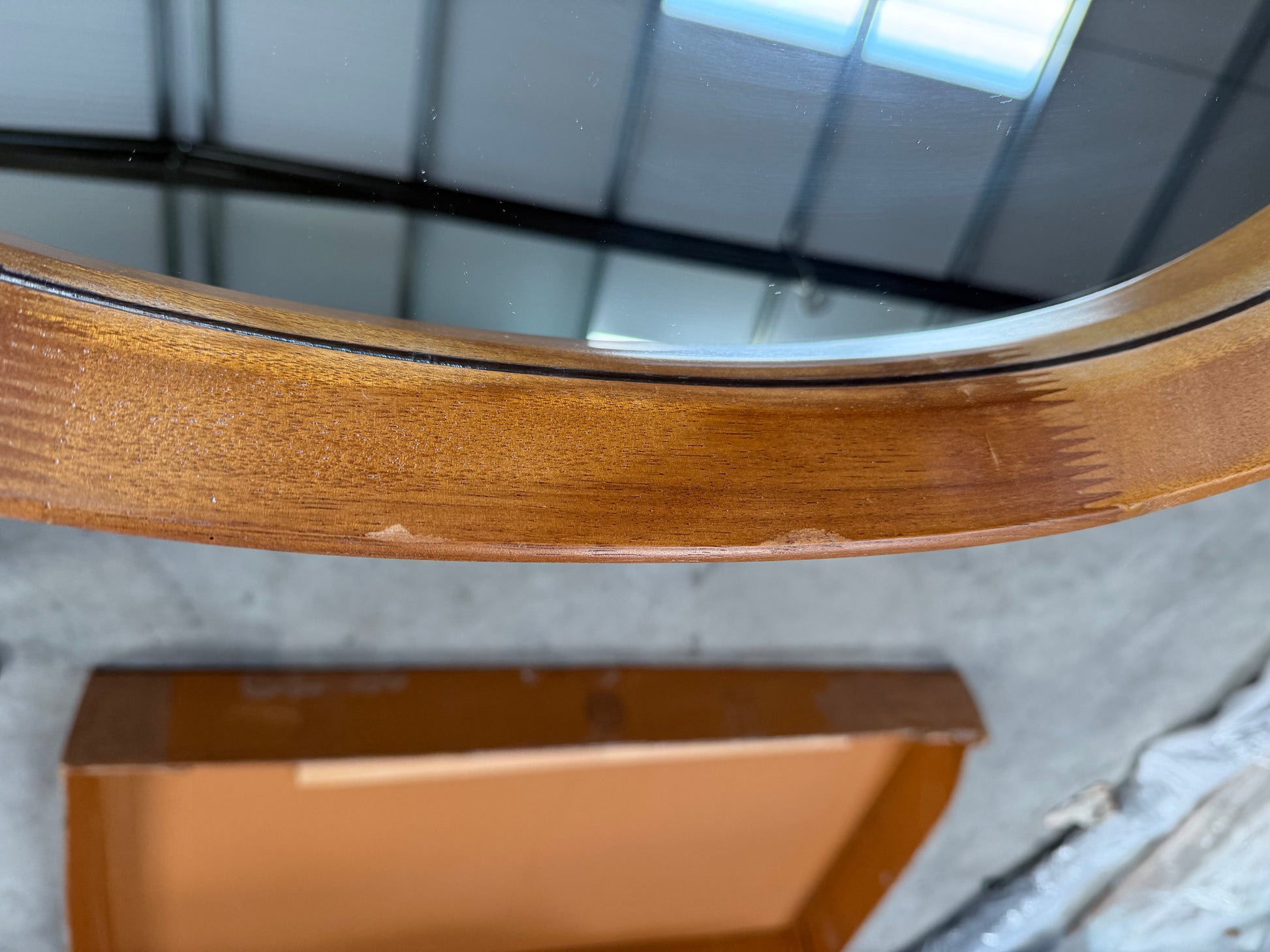 John Lewis Mid Century Square Wood Wall Mirror, 65 x 65cm, Walnut