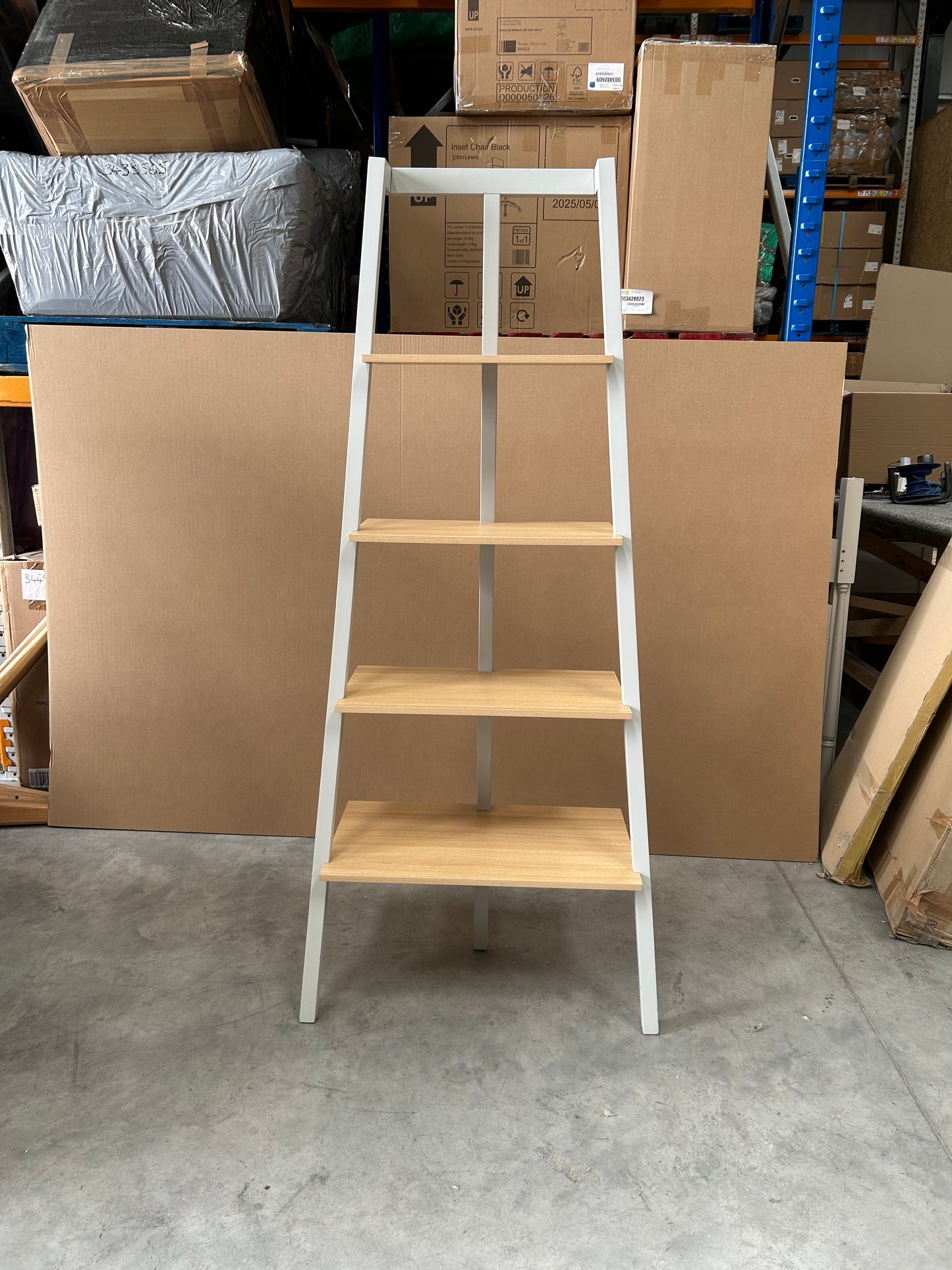 John Lewis Cuthbert Ladder Shelving Unit, Natural/Grey