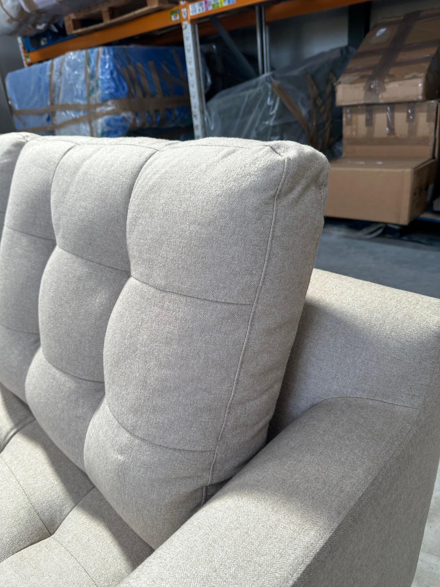 John Lewis Draper II Medium 2 Seater Sofa Brushed Tweed Natural